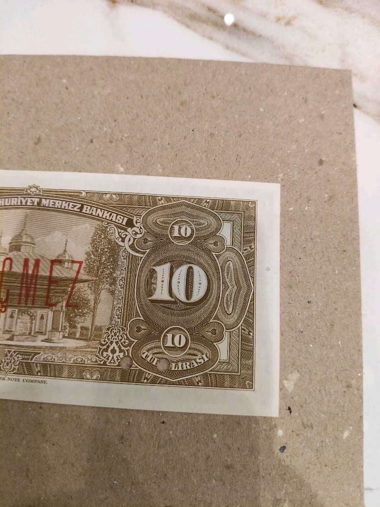 Nümizmatik Nadir Parça: 4. Emisyon 2. Tertip 10 Lira "Specimen" - 3