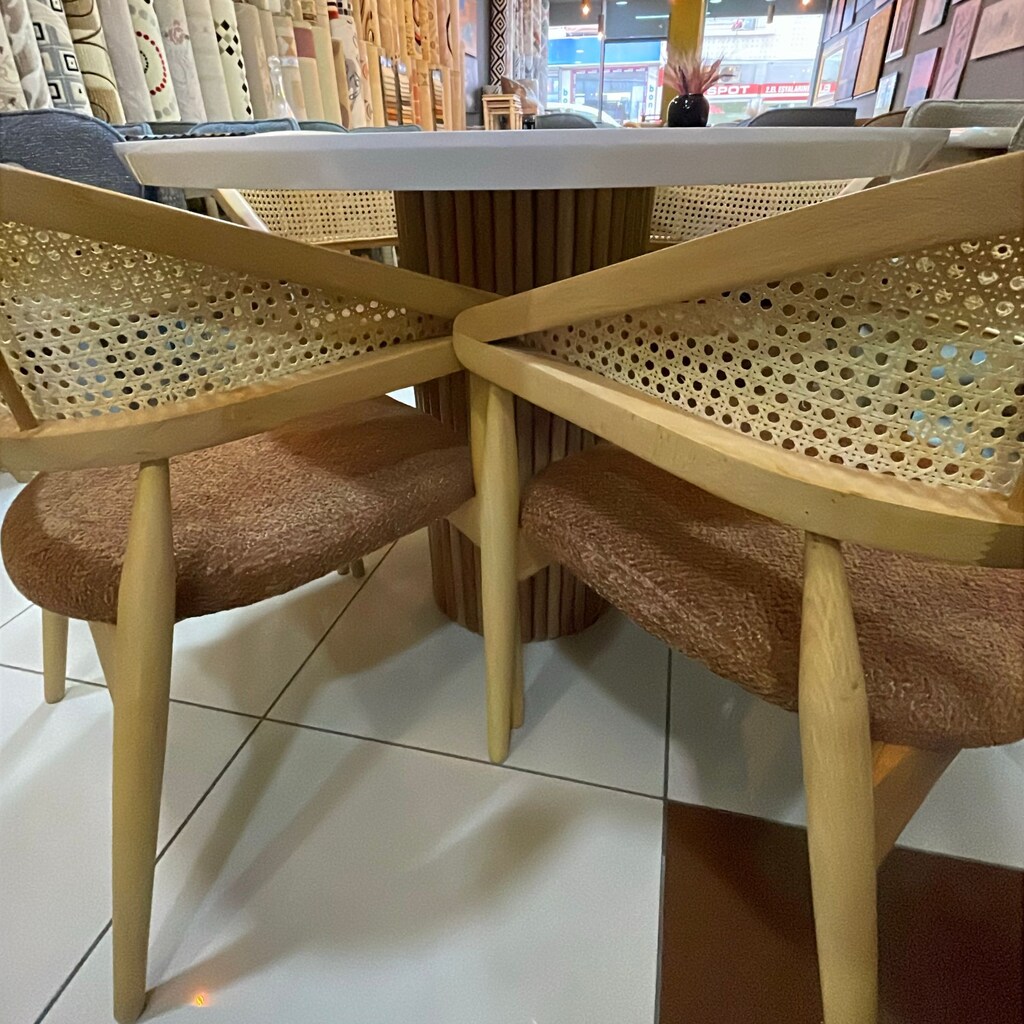 100 cm High Gloss Masa Takımı – 4 Gazel Sandalye - 6