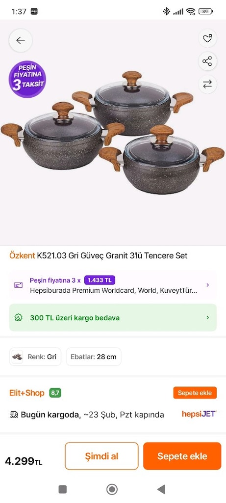 öz kent granit 3 lu güveç set - 5