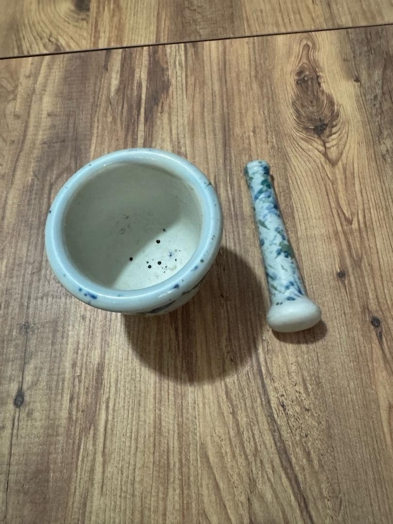 Antika Dekoratif ve Kullanışlı Seramik Havan Seti - 2