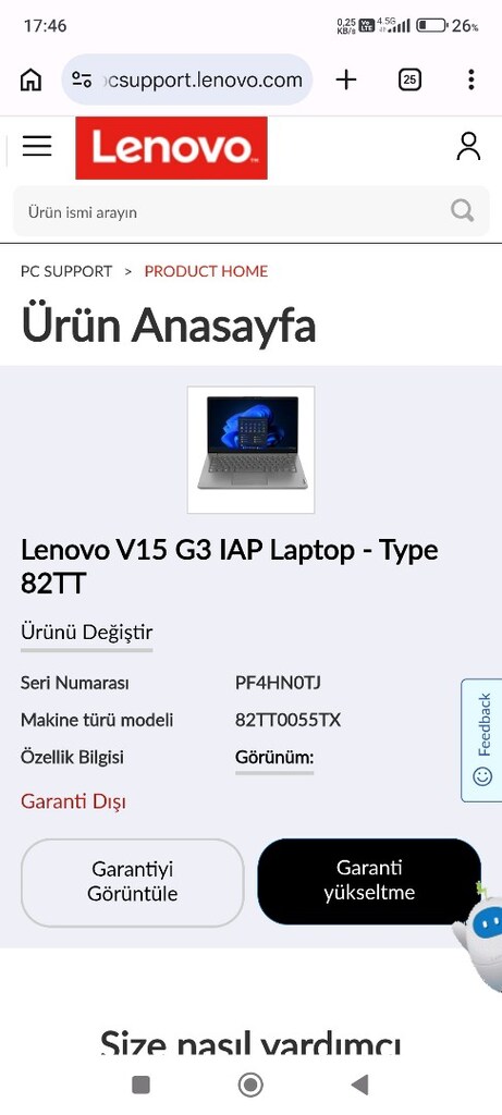 Lenovo V15 G3 IAP (Type 82TT), bilgisayarın özellikleri aciklamada - 6