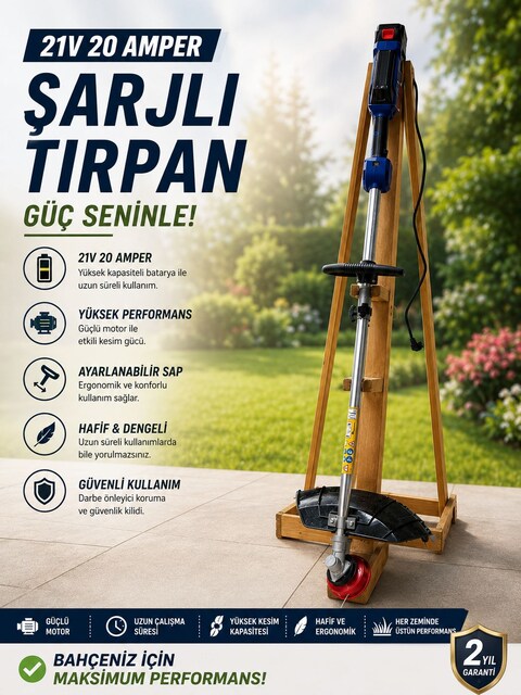 ŞARJLI AKÜLÜ TIRPAN OT ÇİÇ BİÇME MAKİNASI