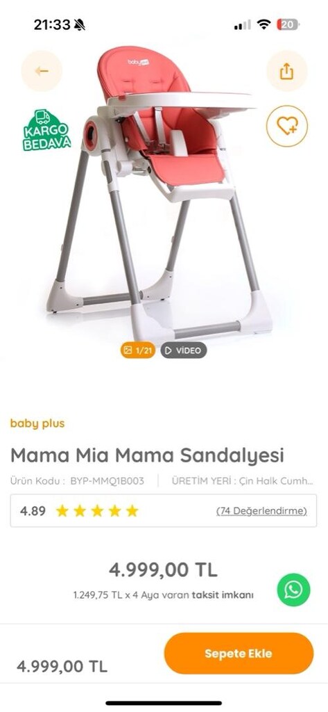 BABY PLUS MAMA SANDALYESİ - 3