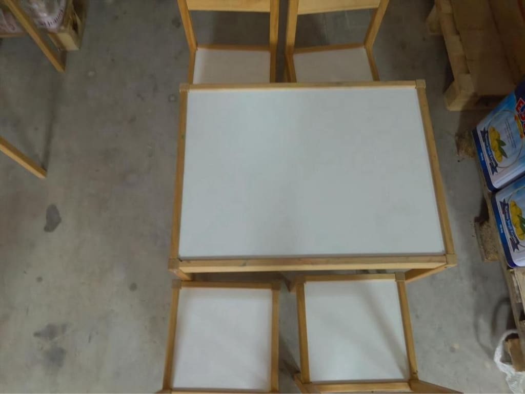 IKEA LÄTT Çocuk Masa ve Sandalye Takımı – Masif Çam / Beyaz