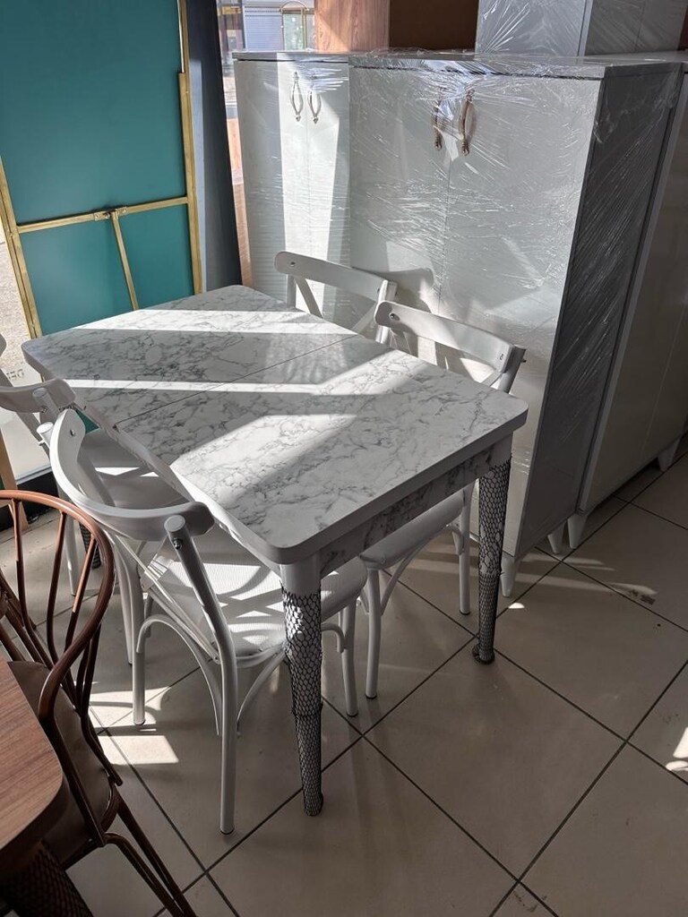 açılır mdf masa 4 sandalye - 2
