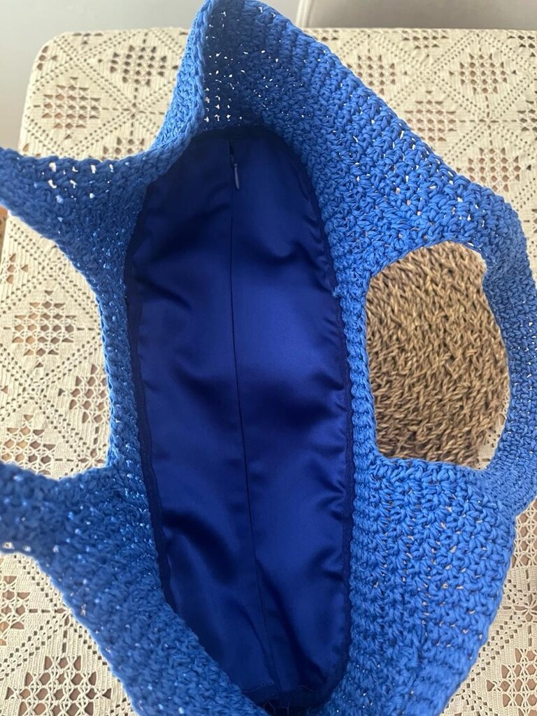 El Yapımı Örgü Çanta – Saks Mavisi - 4