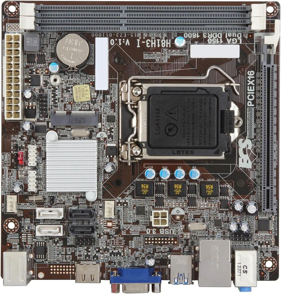 Mini-ITX (170mm x 170mm) H81 DDR3 ECS H81H3 LGA1150 ANAKART HATASIZ - 2
