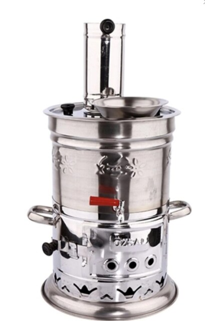 Musluklu Odunlu/Kömürlü Taşınabilir Semaver 5 litre ve Çaydanlık