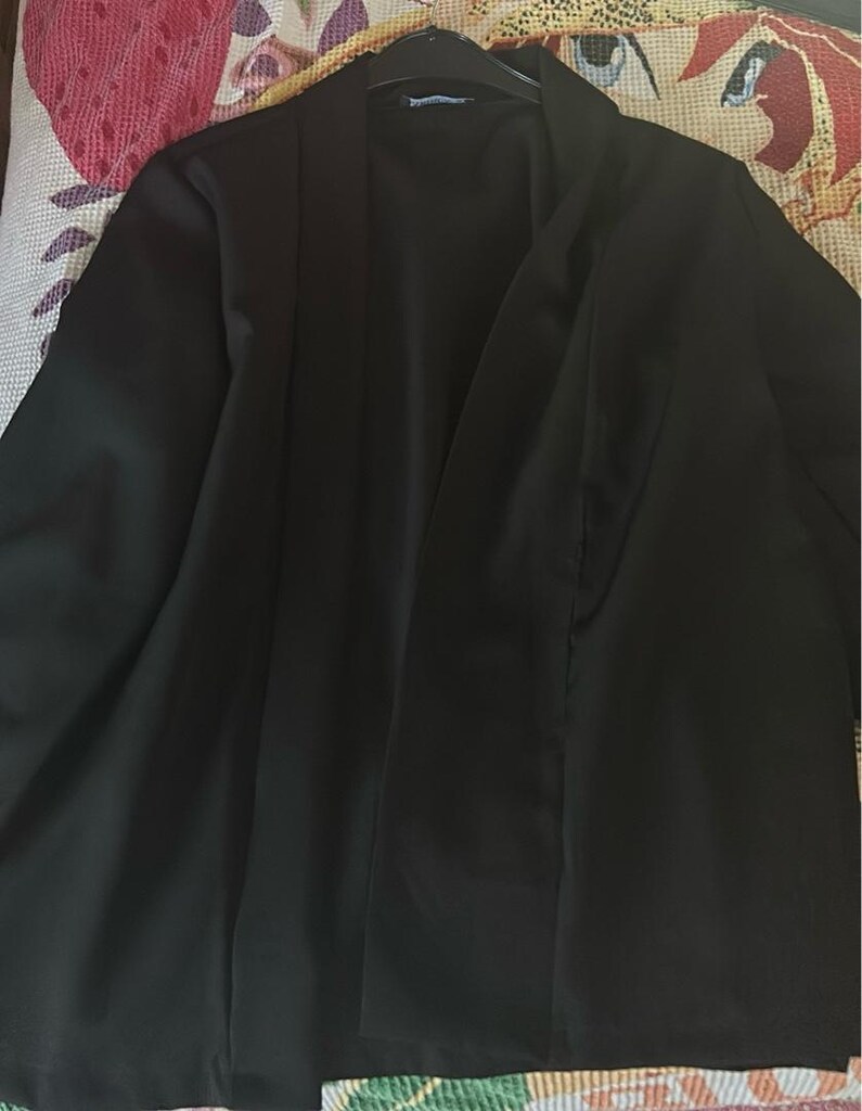 Siyah Uzun Kollu Minimal Blazer - 6
