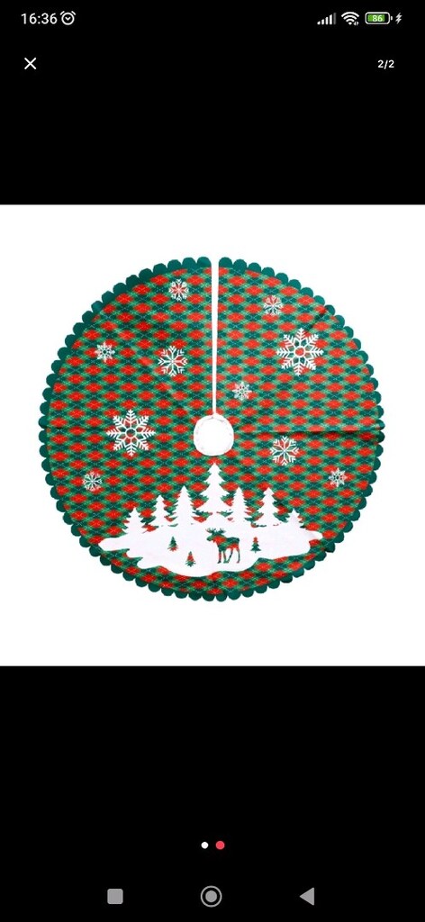 Yılbaşı Ekose Desenli Çam Ağacı Altı Örtüsü 70 cm - 2