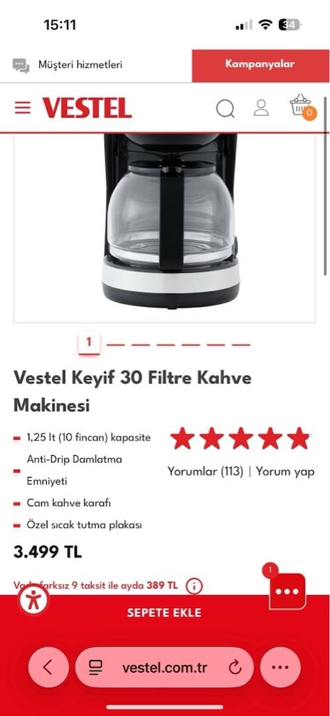 Vestel kahve makinesi - 5