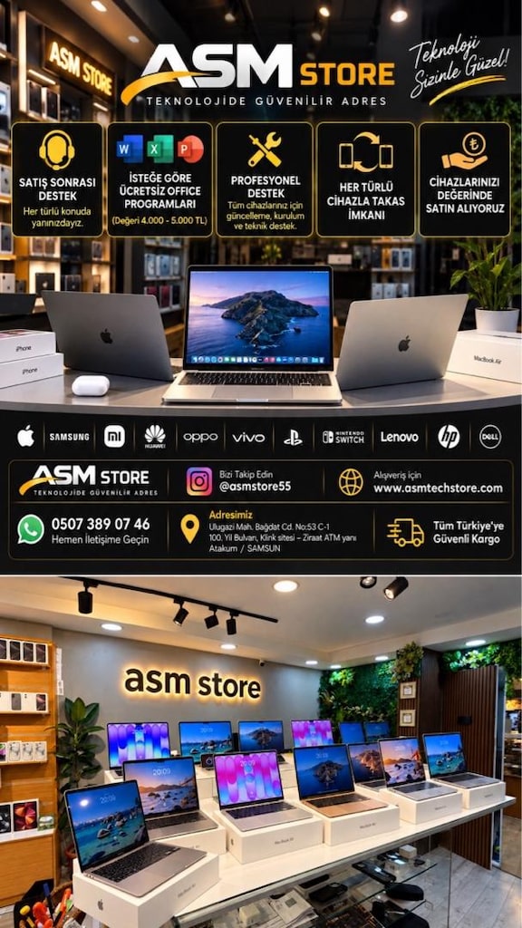 MacBook Air M4 13” 16 GB RAM 256 GB SSD 17 ay garanti PİL DEVRİ :10 - 6