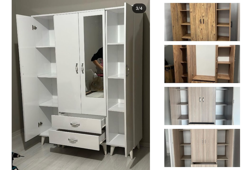 4 kapaklı elbise dolabı lxftbtmmhc - 3