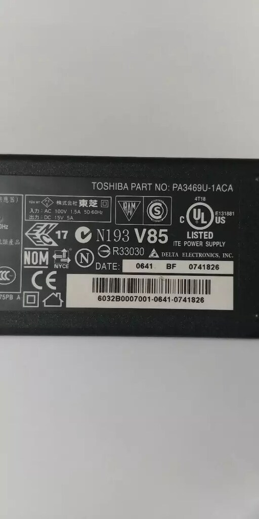 Orjinal Toshiba 15v - 5a Adaptör (İğne Pinli Soket) - 5