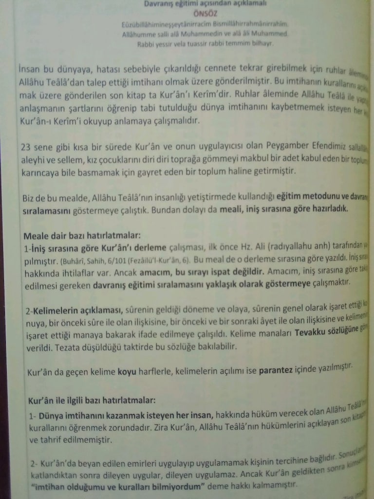 İNİŞ SIRASINA GÖRE KURANI KERİM MEALİ - 3