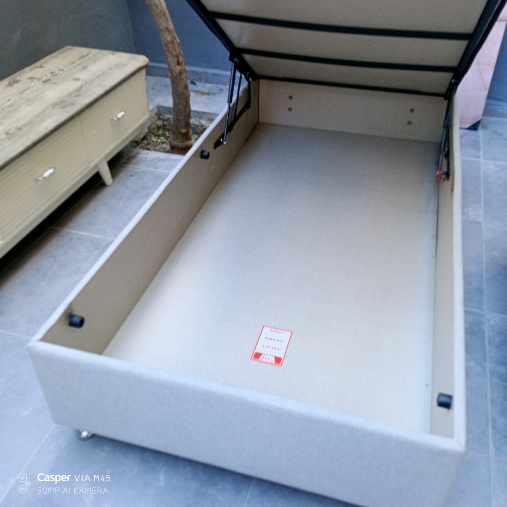 Geniş Tek kişilik yatak baza başlık alti Sandıklı 100x200 ebatında - 3