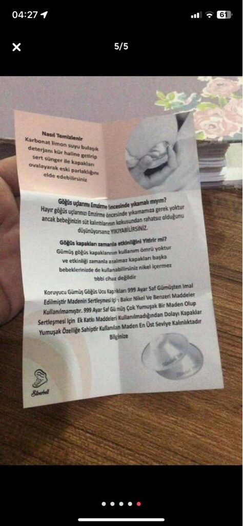 göğüs ucu koruyucu gümüş kapak - 5