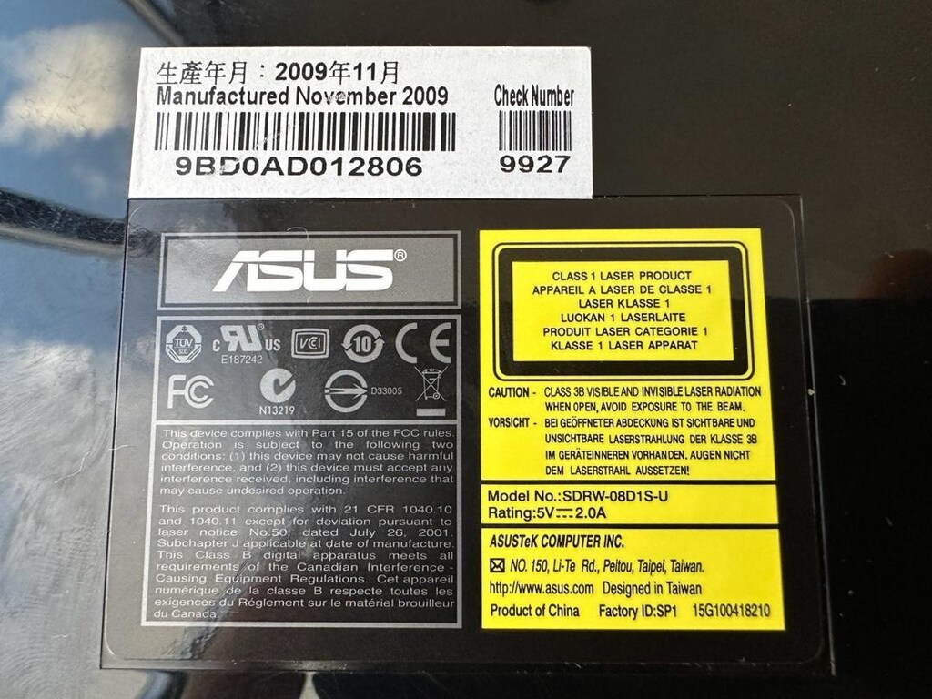 ASUS DVD yazıcı okuyucu SDRW-08D1S-U, - 5