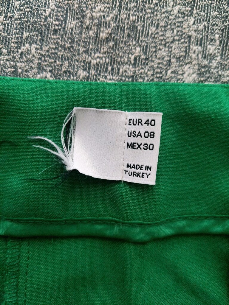 Bayan yeşil renk kumaş pantolon - 9