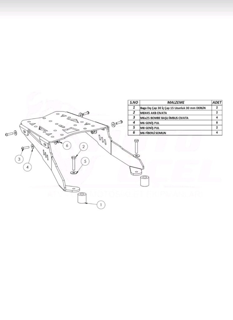 Jupiter 125 TVS çanta demiri - 2