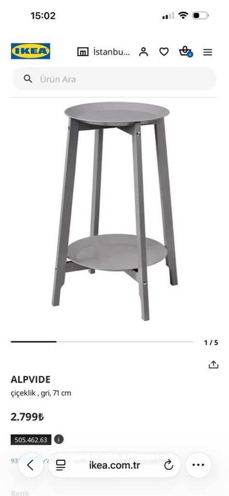 ikea gri çiçeklik - 6