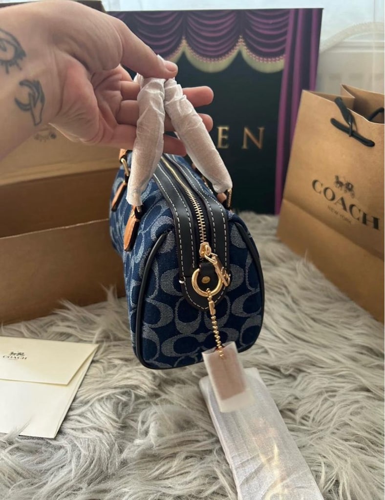 Coach Mini Rowan Crossbody Denim - 8