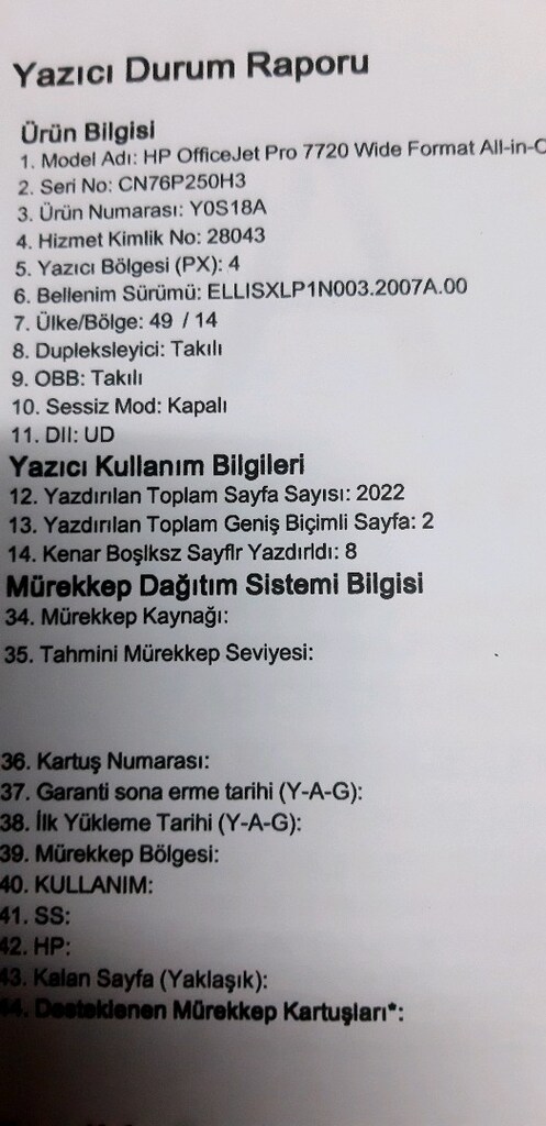 HP A3 YAZICI OFFICEJET PRO 7720 A3 ÇOK FONKSİYONLU YAZICI WİFİ NETWORK - 6