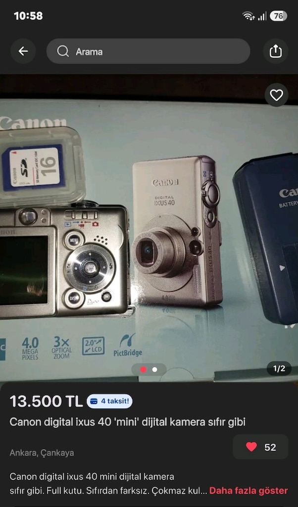 CANON DİJITAL KAMERA RESIM MAKINASI SIFIR AYARINDA - 7