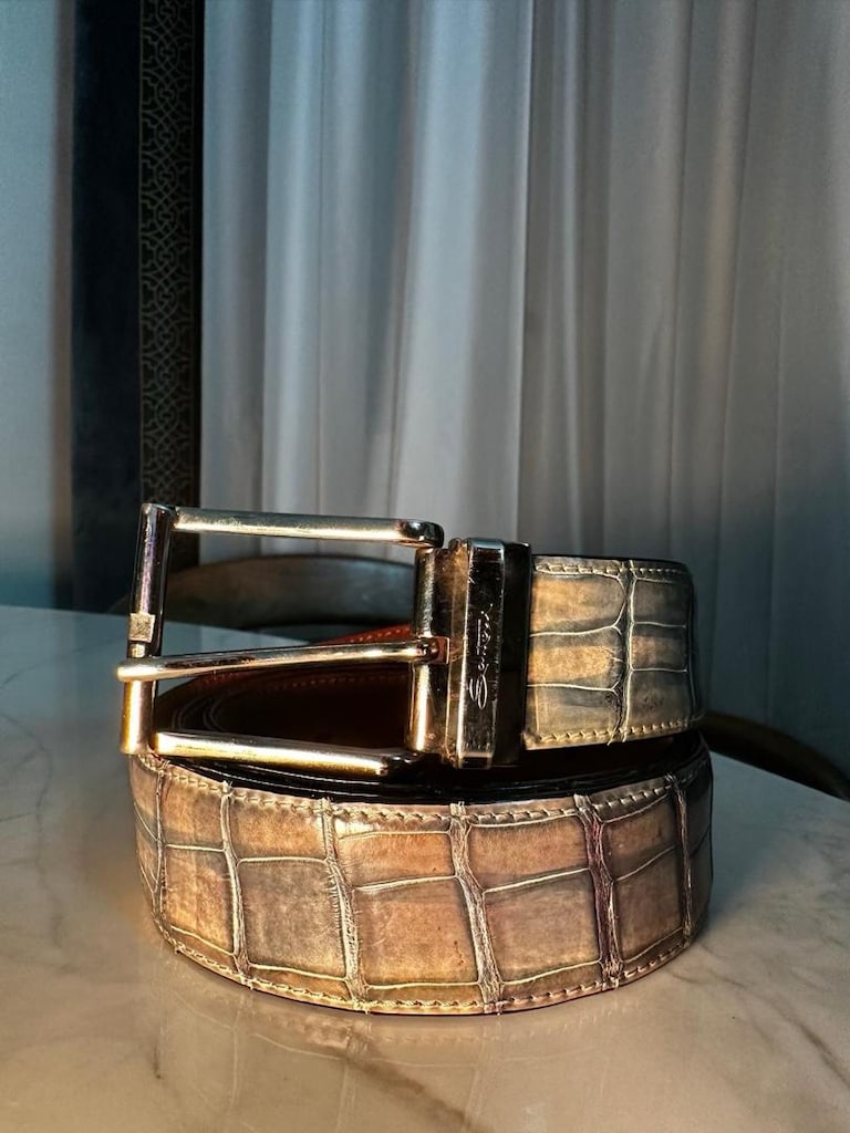 Santoni timsah derisi erkek kemeri. Orijinal - 3