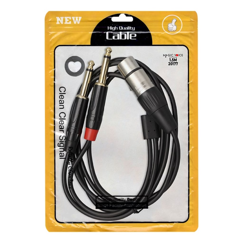 150cm Canon XLR Dişi To 2x6.3mm Mono Erkek Çivi Jack Ses Kablosu - 2