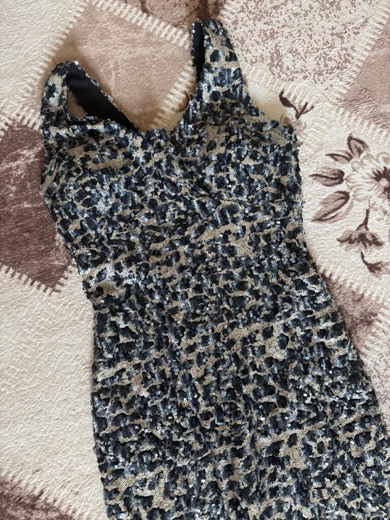 leopar desenli elbise - 2