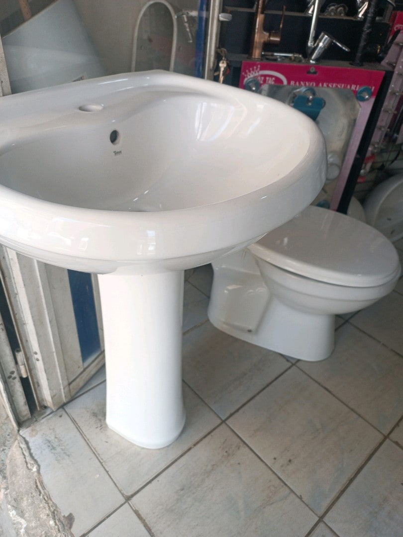 Klozet ve Ayaklı lavabo ikinci el klozet tam takım eksiksiz sıfır malz - 3