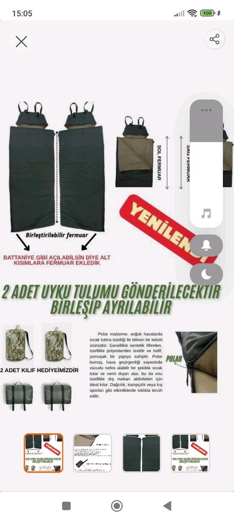 sıfır şişme çadır kamp sobası 2 adet uyku tulumu ve çadır branda - 6