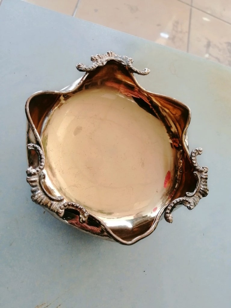 Gümüş Kaplama Vintage Kase - 7