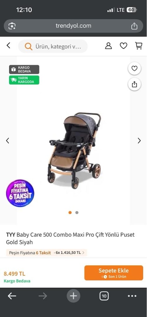 baby care 500 combo maxi bebek arabası - 7