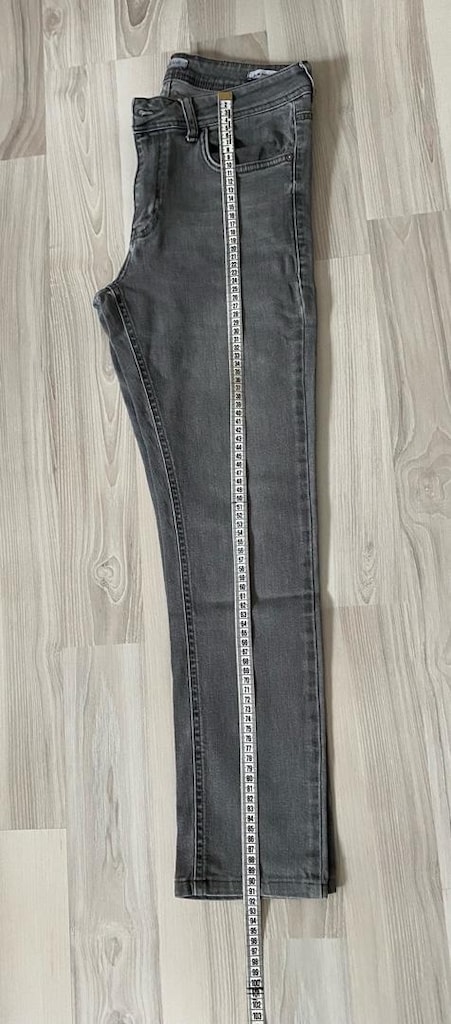 Gri Erkek Denim Pantolon, Kemerli, Regular Fit - 6