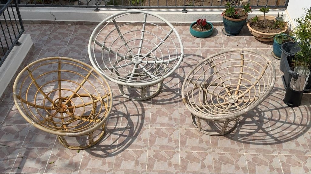 Bambu Rattan Koltuk Oturma Grubu Tekli berjer ikea mudo chakra stili