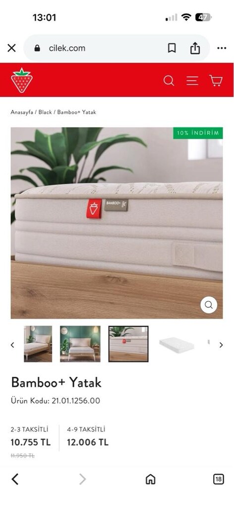 çilek bamboo yatak 120*200 - 2