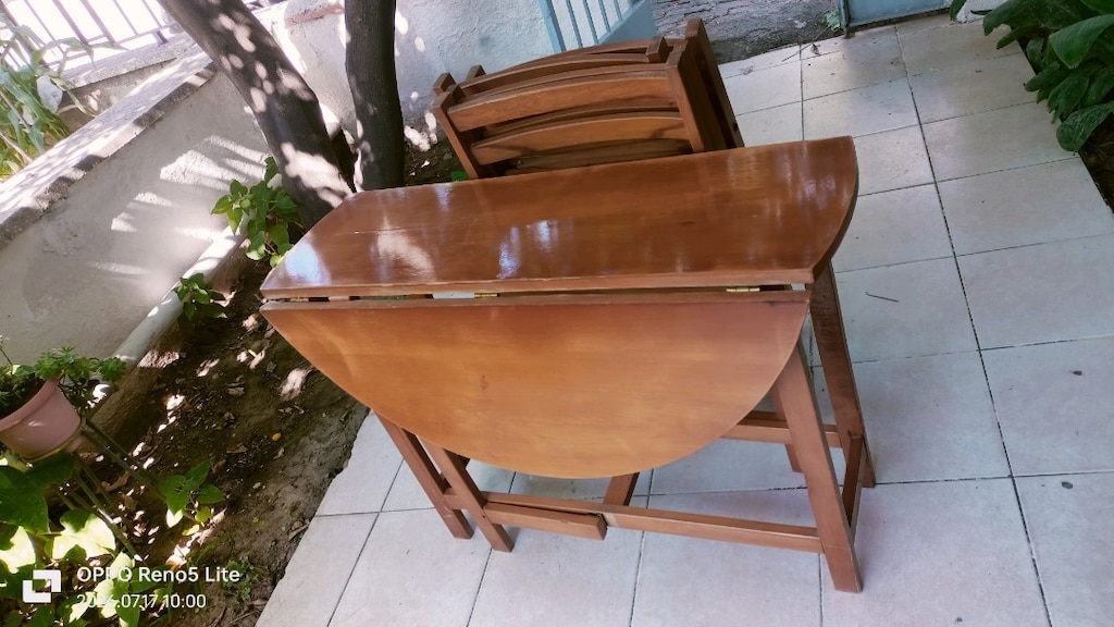 Ahşap katlanır masa ve sandalyeleri - 8