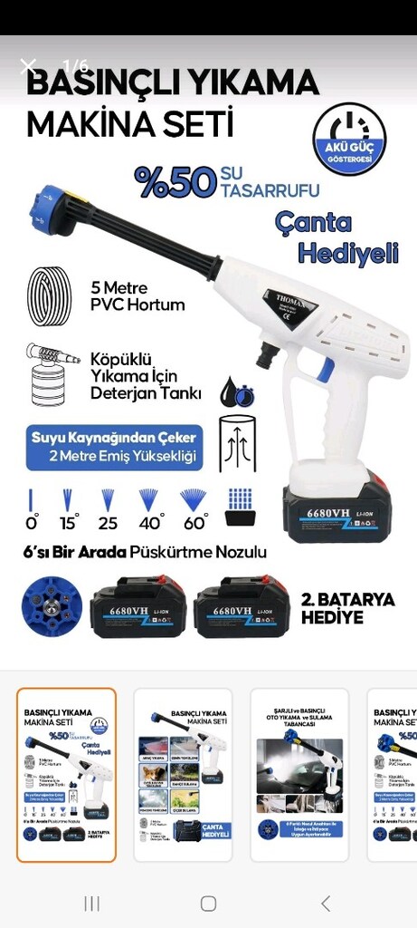 ŞARJLI ARAÇ YIKAMA TABANCASI