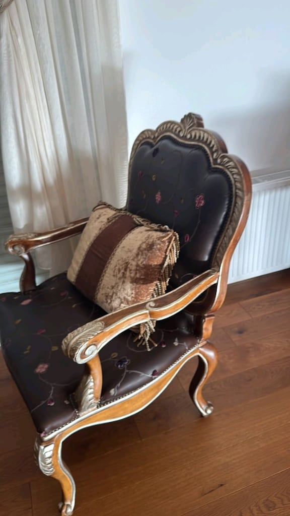 Vintage Oymali Varaklı Salon Takımi - 8