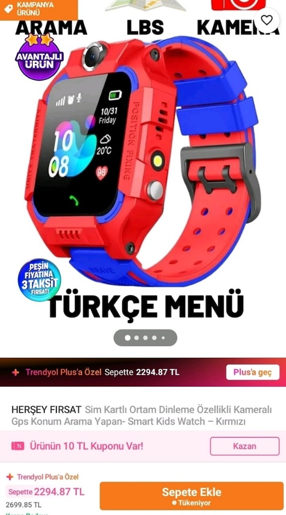 sim kartlı kameralı öğrenci akıllı saat - 3