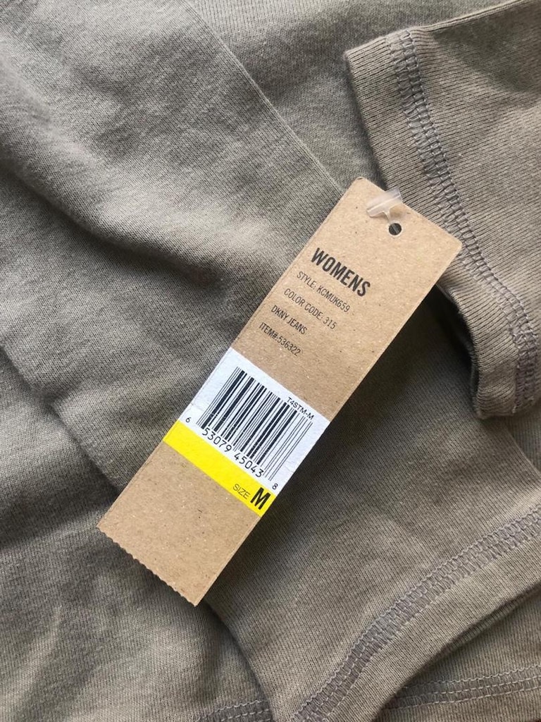 orijinal DKNY kapüşonlu kadın haki sweatshirt - 12