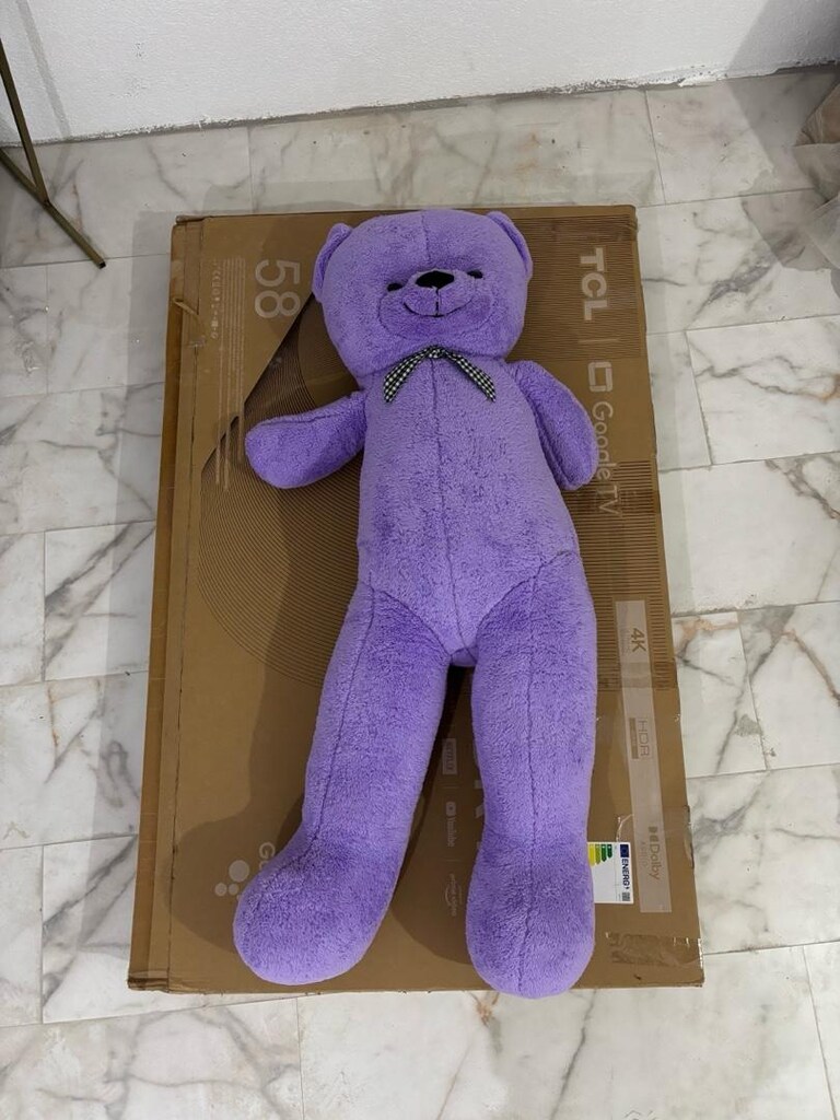 120 cm mor peluş ayı - 2