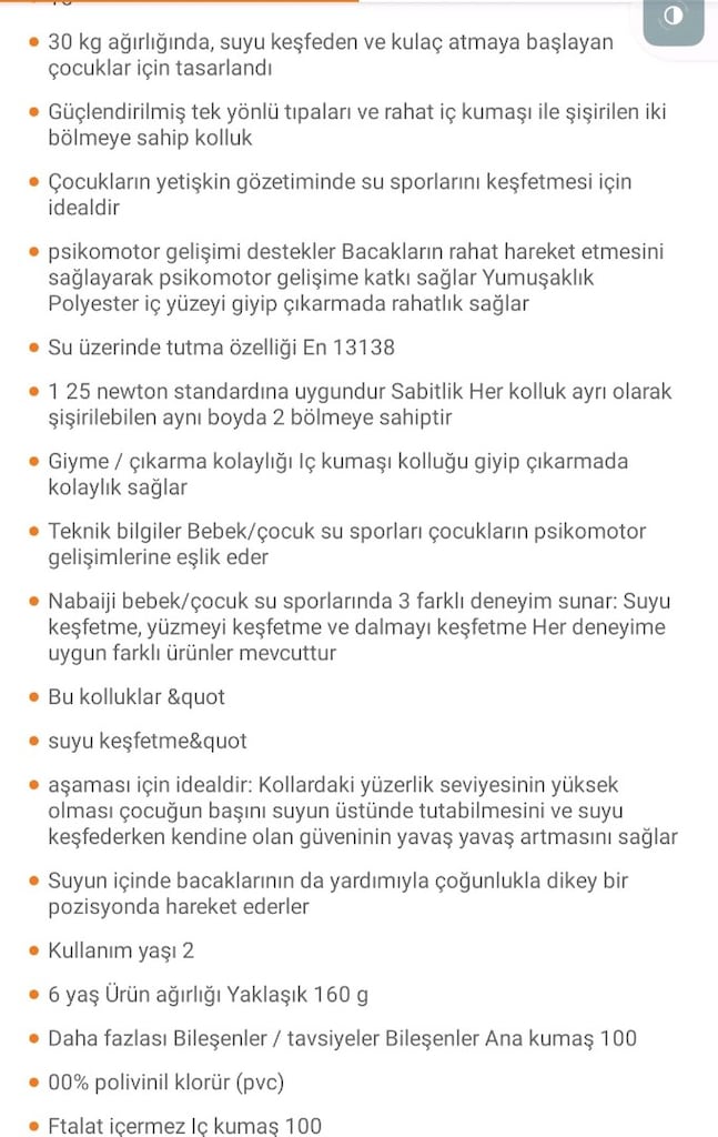 Decathlon Nabaji içi kumaş kolluk 15-30 kg