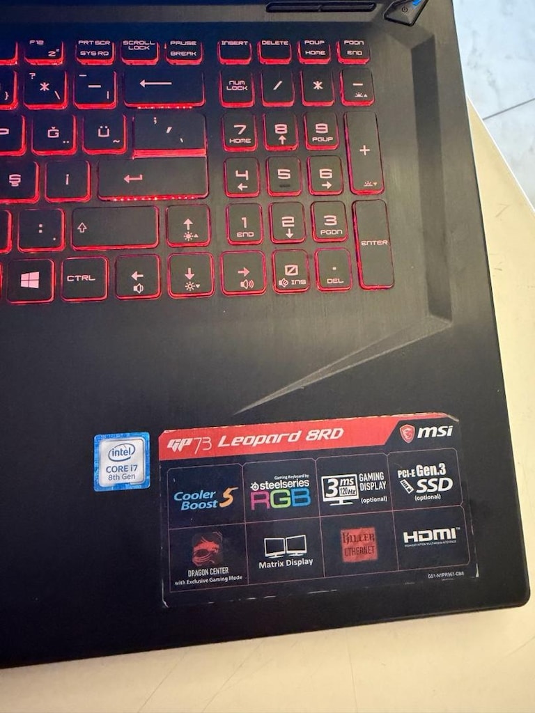 MSI GP73 leopard 1050ti temiz kullanılmış - 5