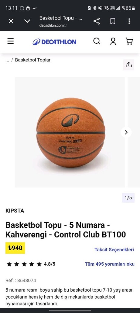 TARMAK BASKETBOL TOPU - 6