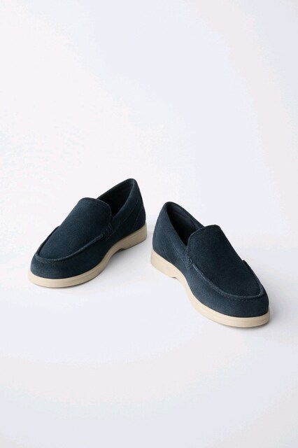 ZaraKids Lacivert Süet Loafer Ayakkabı