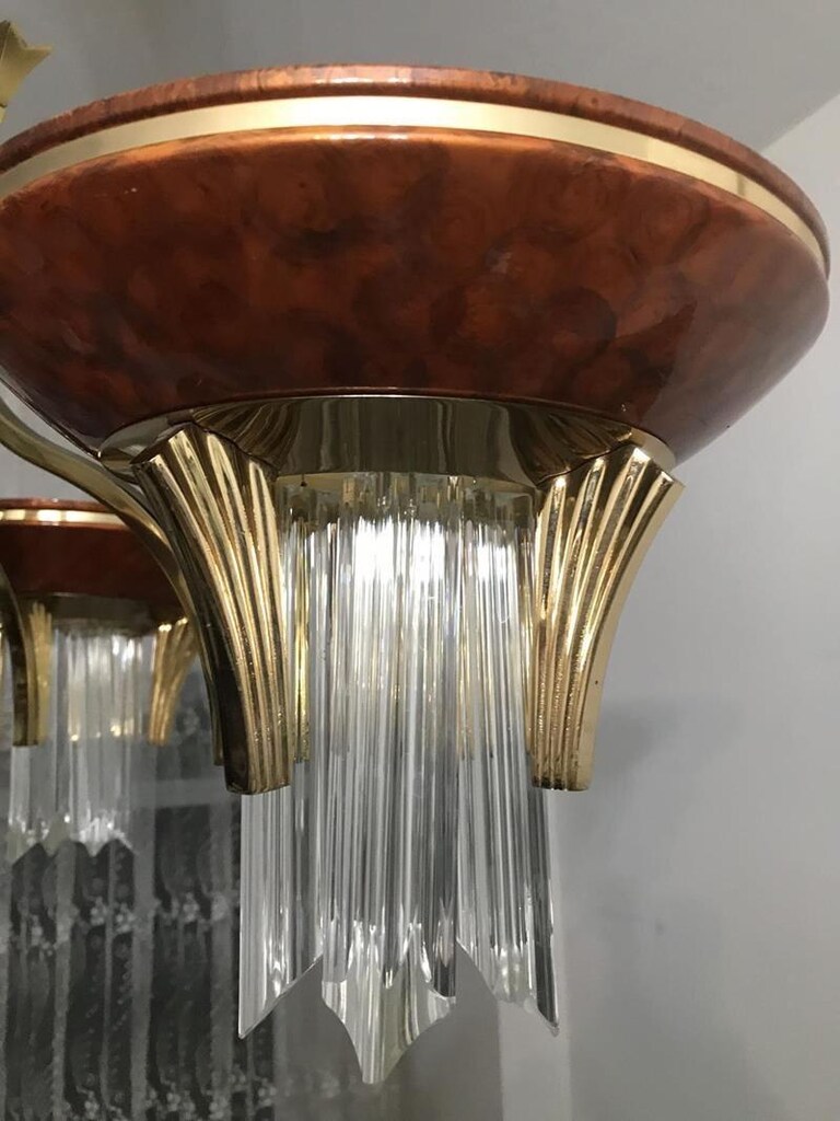 Vintage İtalyan Murano Kristalli Avize - 7