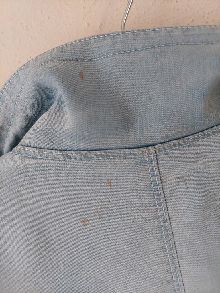 ZÜHRE apoletli denim model mavi pardesü - 7